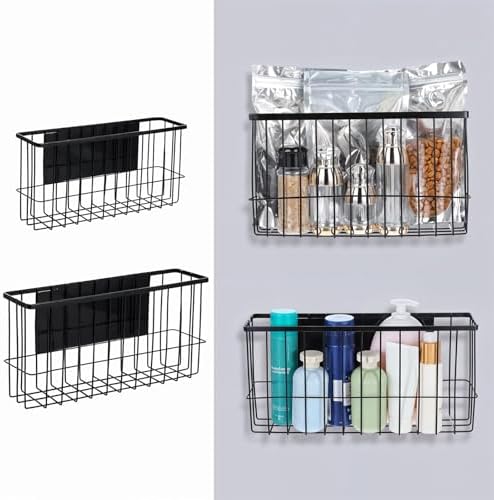 Lemecima 2 Pack Magnetic Basket Organizer Shelf