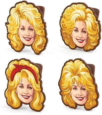 Dolly Parton Bag Clips, Set of 4, BPA-Free Plastic