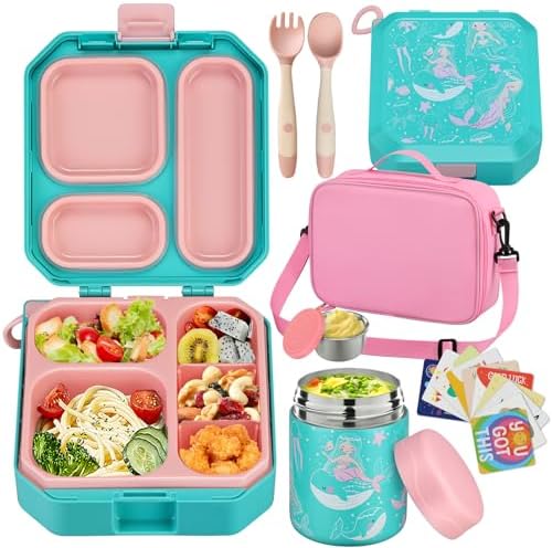 wiwens Bento Lunch Box for Kids with 12oz Soup Thermo Leak-Proof Lunch