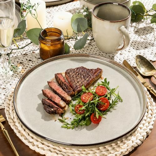 GBHOME Dinnerware Sets for 8, 24 Pieces Ceramic Plates and Bowls Set
