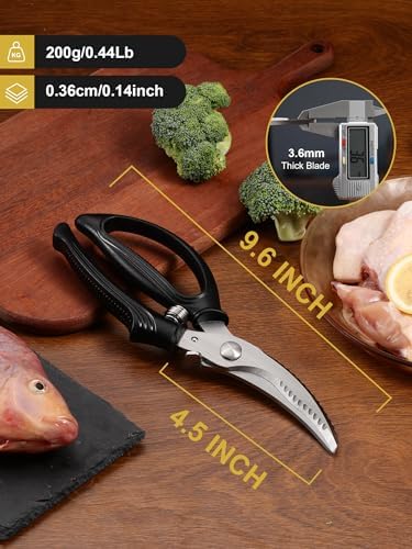 Poultry Shears, Kitchen Shears with Spring Loaded, Heavy Duty Poultry