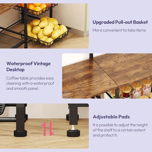 SWTYMIKI Bakers Rack with Storage, Espresso
