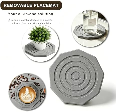 Stone Faucet Mat for Kitchen Sink, Dark Gray, 23.6" x 3.9"