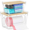 VOOWO Trash Bag Holder, 2 Pack Clear Trash Bag Dispenser with Plastic