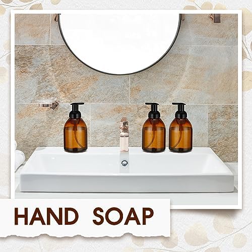 Uiifan 16 Pcs 17 oz Amber Foaming Soap Dispenser, Foam Pump Bottles