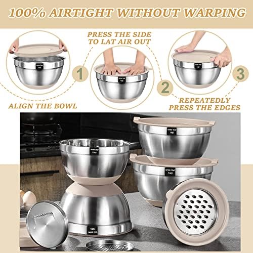 26-Piece Stainless Steel Mixing Bowl Set with Lids