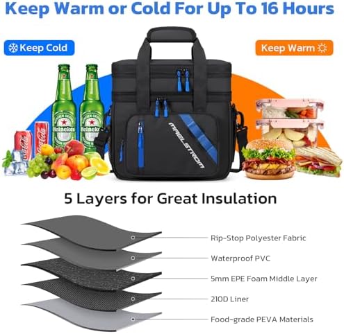 Maelstrom Insulated Lunch Box, 20L Double Deck Cooler Bag for Men