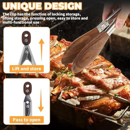 Wooden Tongs for Cooking and Serving, Set of 2