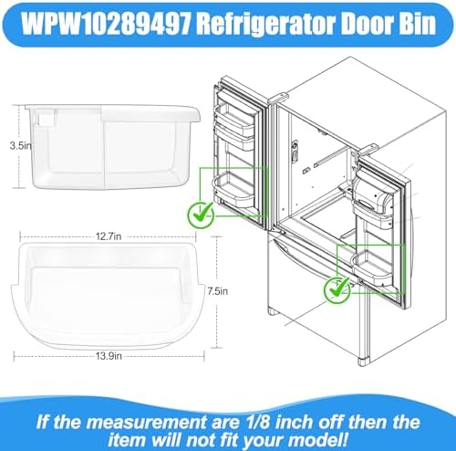 WPW10289497 Refrigerator Door Bin Replacement Compatible with