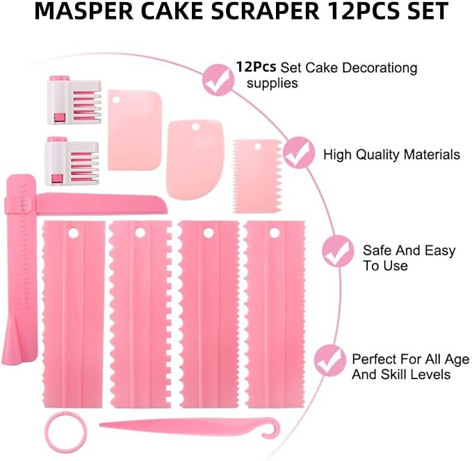11 Pcs Cake Scraper Set Cake Edge Scraper Cutters - Image 5