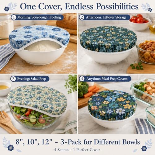 Reusable Beeswax Bowl Covers, Set of 3