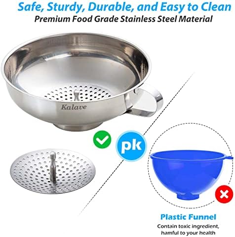 Kalave Canning Funnel, Food Grade Stainless Steel Canning Funnels with