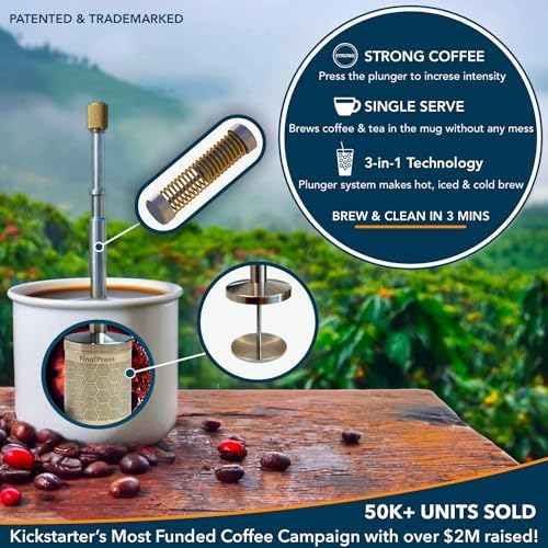 FinalPress Portable Stainless Steel French Press Coffee Maker