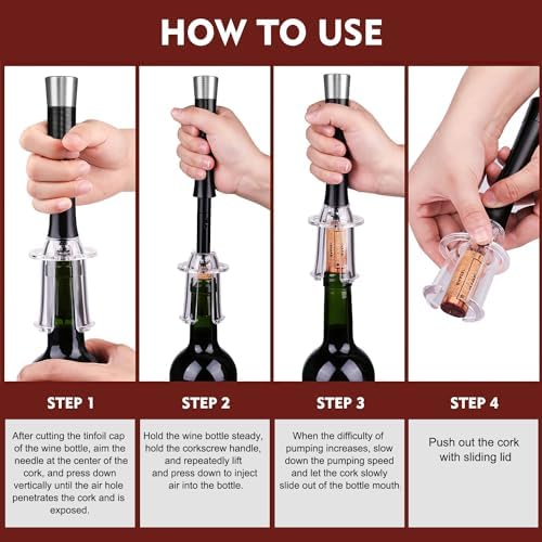 Wino on the Go Wine Opening Set, Air Pump Wine Bottle Opener Set, The