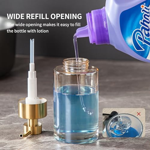 Enra Gold Foaming Soap Dispenser, Thick Glass Bathroom Hand Soap