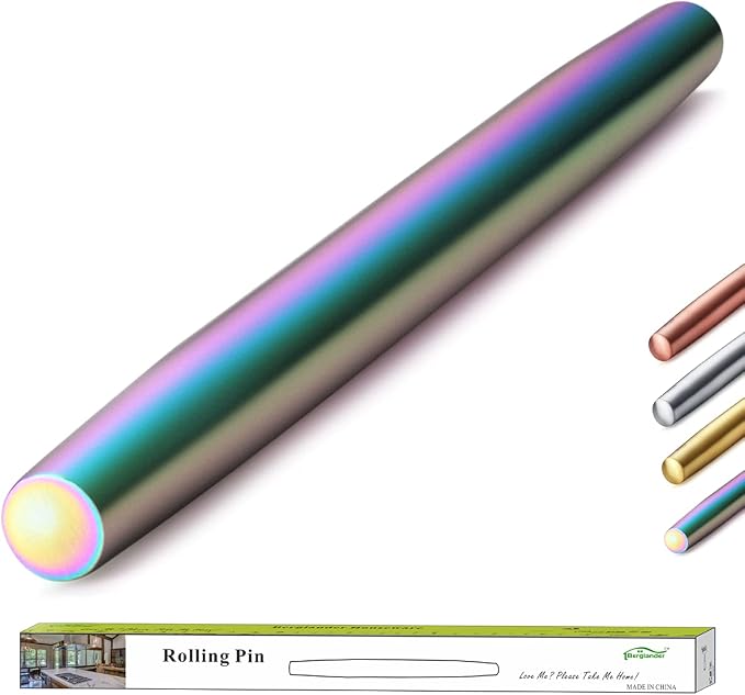 Berglander Rainbow Rolling Pin, 16.7 Inches Stainless Steel Colorful Matte by Berglander
