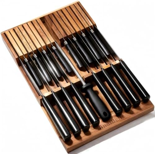 Acacia Wood In-Drawer Knife Block, Large