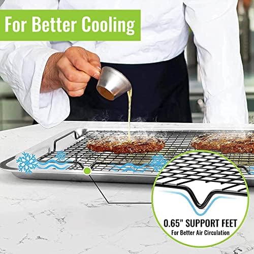 HULISEN Cooling Rack 2-Pack, 16 x 10 Inch Nonstick Baking Rack with