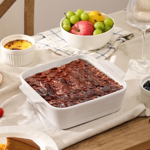 DOWAN 8x8 Baking dish, Square Baking Pan, Ceramic Casserole Dishes for