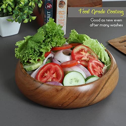 Acacia wood salad bowls set of 2 | Individual wooden bowls