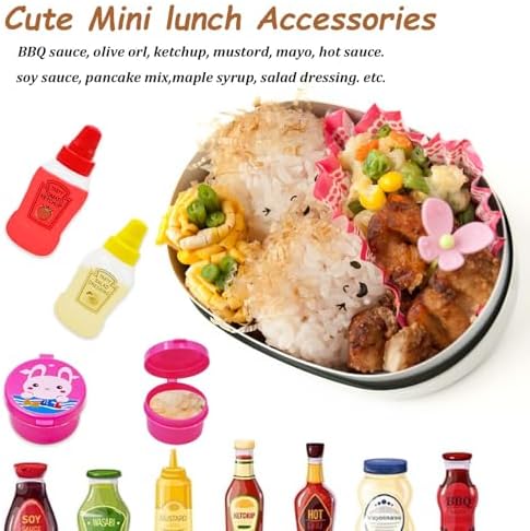 55-Pack Bento Box Accessories & Mini Condiment Bottles Set