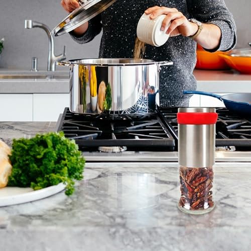 Chili Pepper Mill Grinder, 3Oz Capacity, Stainless Steel Blades
