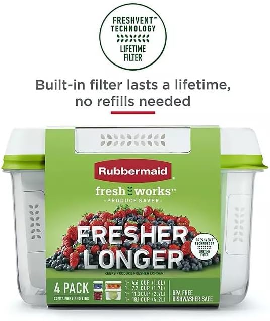 Rubbermaid FreshWorks Produce Saver, Medium and Large Storage
