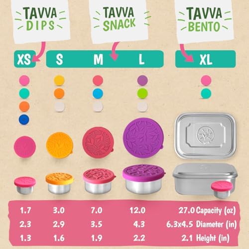 TAVVA 2 X 12oz Stainless Steel Food Storage Containers with Lids