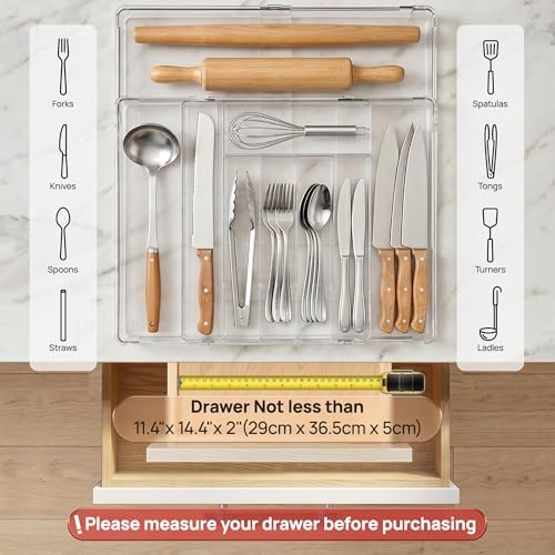 Vtopmart Expandable Silverware Organizer, 6-9 Slots