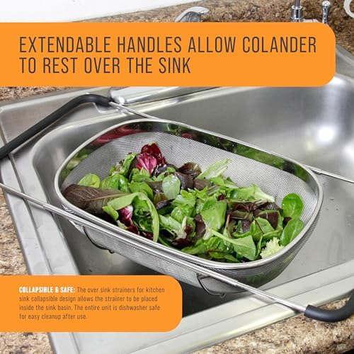 U.S. Kitchen Supply Stainless Steel Colander, 6-Quart