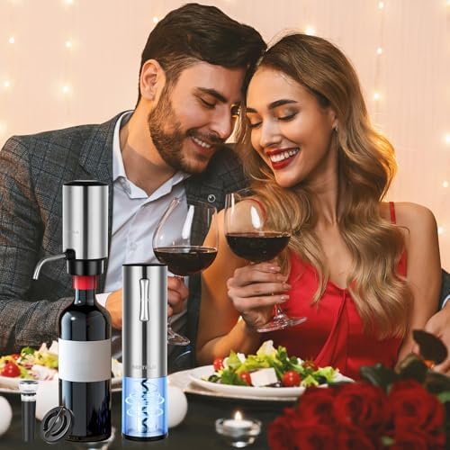 Electric Wine Opener Gift Set - Rechargeable Wine Bottle Opener, Wine