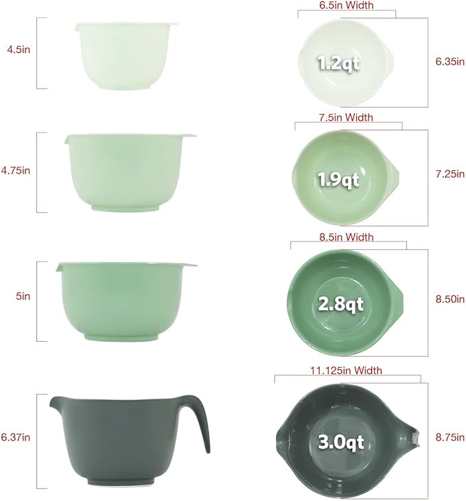Glad Mixing Bowls with Pour Spout, Dishwasher Safe Kitchen Cooking and Baking - Image 5