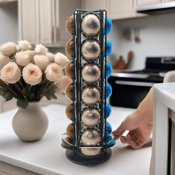 Miuly Nespresso VertuoLine Capsule Holder, 28 Pods, Black
