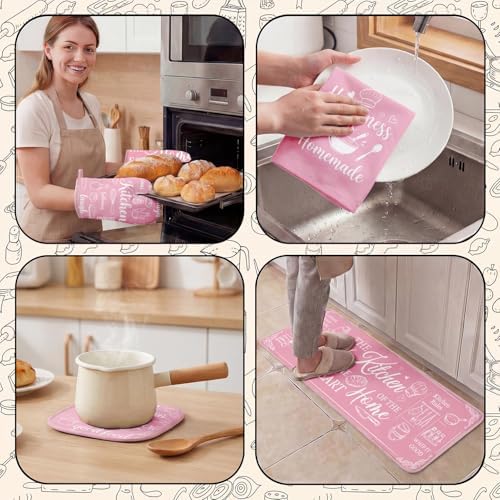 10 Pack Pink Retro Kitchen Decor and Accessories Set