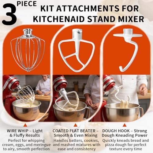 3-Piece Kit Stand Mixer Attachments Set for KitchenAid, Reinforced