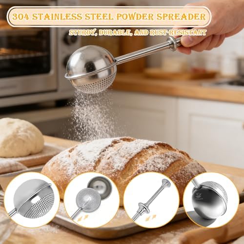 304 Stainless Steel Bread Lame and Flour Duster Set