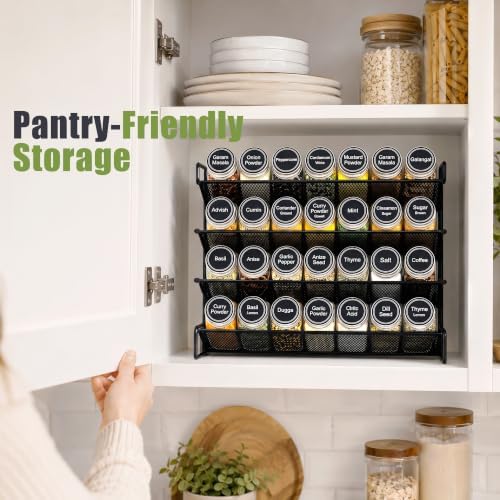 UVIAHOMI Magnetic Spice Rack for Refrigerator with 28 Spice Jars
