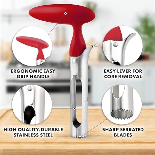 Zulay Kitchen Apple Corer, Red