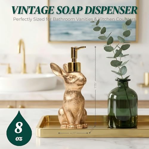Gold Bunny Soap Dispenser, 8oz