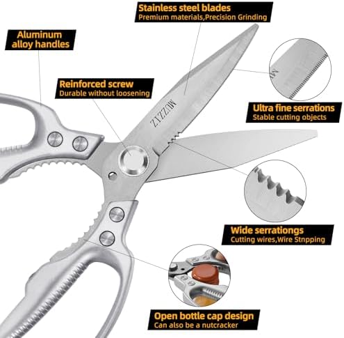 Heavy Duty Scissors,All Purpose Utility Scissors,Stainless Steel Blade
