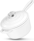 HaSteeL 2 QT Cast Iron Saucepan, Mini Enamel dutch oven by HaSteeL