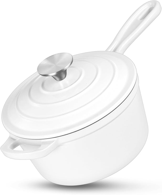HaSteeL 1 QT Cast Iron Saucepan, Mini Enamel dutch oven by HaSteeL