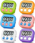 6-Pack Magnetic Digital Kitchen Timers, Multicolor