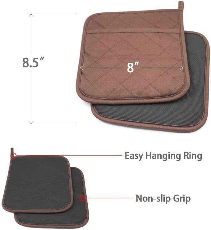 2Pcs Cotton and Neoprene Oven Pads Pot Holders - Image 2