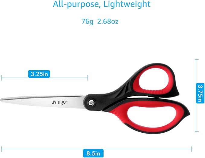 LIVINGO 8.5” Scissors All Purpose - Image 2