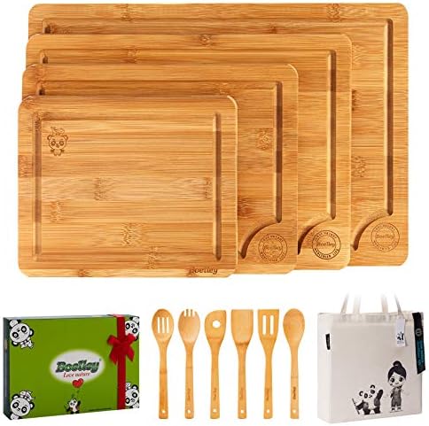 Wooden Cutting Boards for Kitchen-Bamboo Cutting Board Set