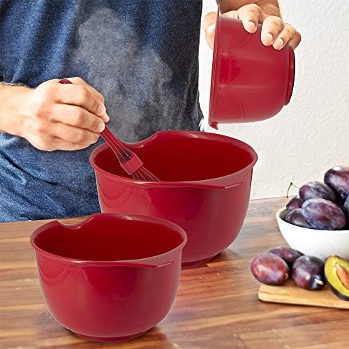 Glad Mixing Bowls with Pour Spout, Set of 3 | Nesting Design Saves