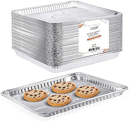 (25 Pack) 1/4 Size Cookie Sheet Baking Cake Pans l 12.8” x 8.9”