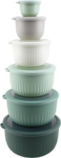 COOK WITH COLOR Prep Bowls with Lids- Wide and Deep Nesting Plastic Small by CookwithColor