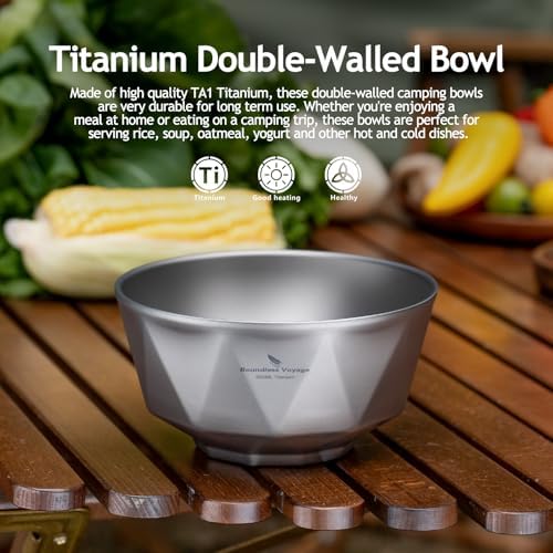 Boundless Voyage Titanium Double Walled Salad and Rice Bowls Soup